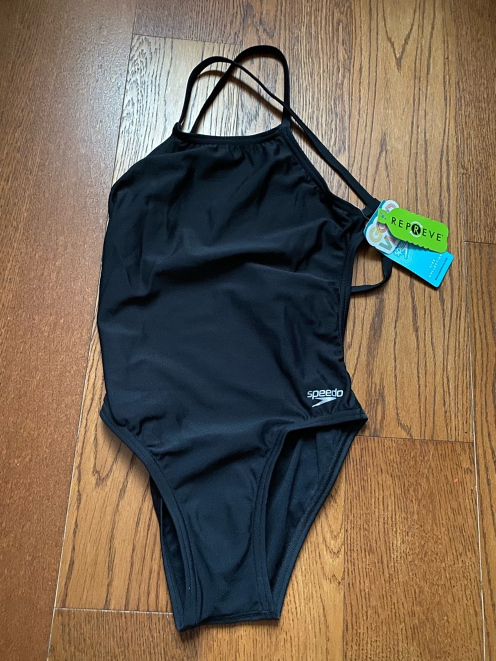 Speedo Black Slim-Strap One-Piece Swimsuit